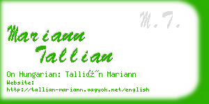 mariann tallian business card